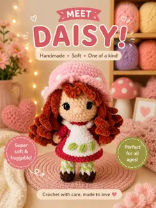 Daisy the Plush Doll – Handmade Soft Cottagecore Stuffed Doll