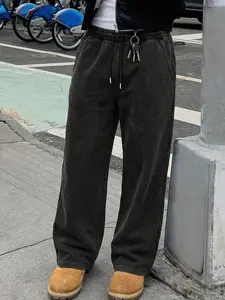 Trending TikTok Vintage Acid Wash Wide Leg Pants | Adjustable Drawstring Elastic Waist Baggy Trousers | Soft Brushed Fabric Casual Streetwear | Oversized Lounge Sweatpants for Skateboard/Hip Hop/Street Style | Men Women Retro Y2K Fashion Bottoms