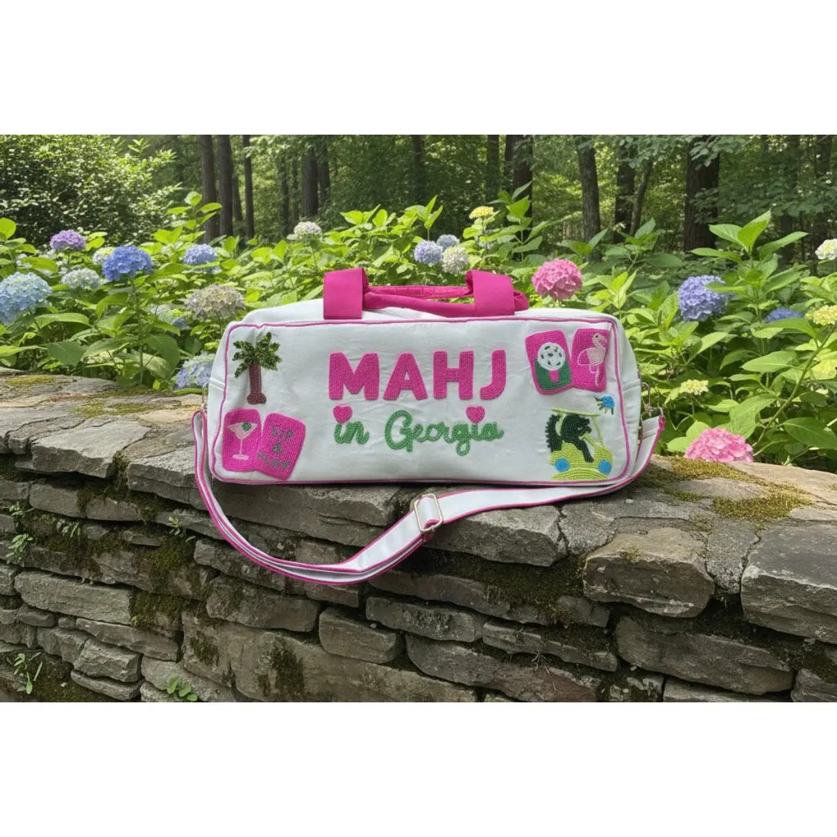 Mahj in Georgia | Custom Beaded Mahjong Duffel Bag | Personalized Gift