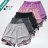 Women’s quick-dry sports shorts, faux two-piece design to prevent exposure, available in multiple colors, high-stretch breathable fabric—ideal for running, fitness, outdoor swimming, training, and everyday wear.