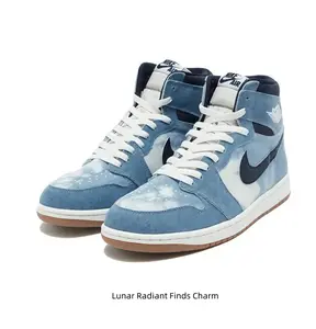 Classic BlueWhite Denim High Tops - Retro Sporty Sneakers - Urban Fashion Footwear