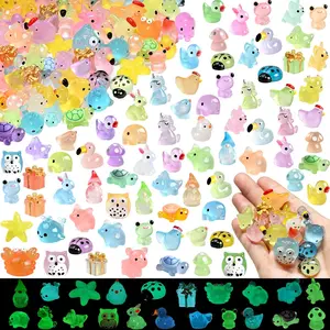 152 count  Mini   Luminous Small Little Plastic  Variety Pack Bulk Miniature Figurines Figures Ducks Turtle Owl Frog  96 Styles Garden Decor