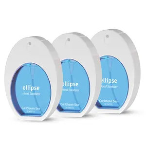 ellipse Caribbean Sea Hand Sanitizer Spray Hand Fragrance, 3 Pack. 1.28 Fl Oz - Portable, Quick-Dry Formula with Natural Fruit Scents, Perfect On-the-Go Protection Travel Size, Aesthetic Bottle