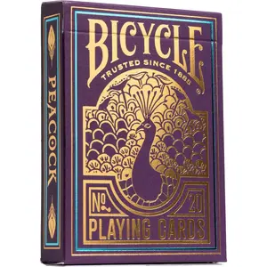 Bicycle Peacock Playing Cards - Purple - Cold Foil Premium Playing Card Deck for Card Games and Magic Tricks - Dazzling Design, Smooth Finish
