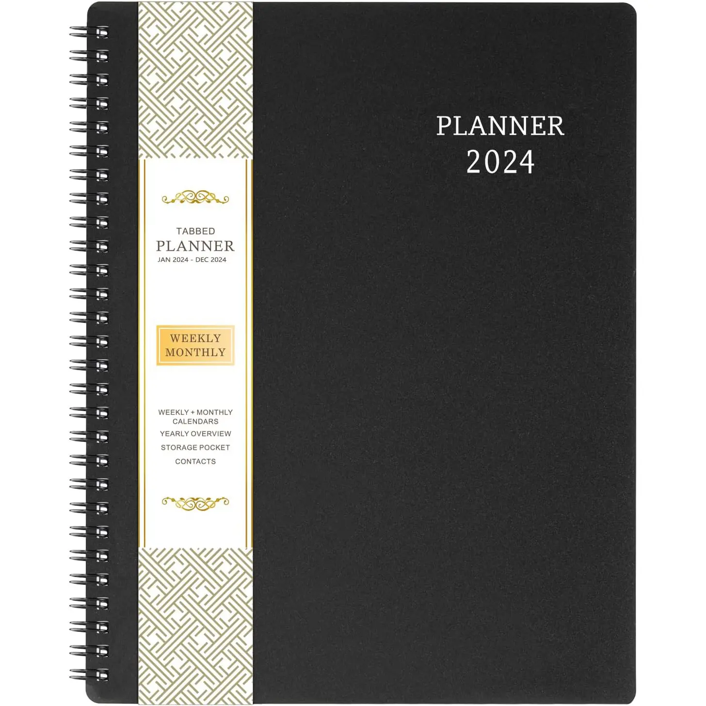 2024 Planner - Jan. 2024 - Dec. 2024, 8" x 10" (with Twin-Wire Binding), Planner 2024 Weekly & Monthly, Strong Twin-Wire Binding, Round Corner, Improving Your Time Management Skill