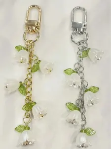 Orchid Design Keychain, Cute Keychain for Women & Men, Fashion Accessories for Bag Decoration, Trendy All-match & Exquisite Keychain for Birthday Gift