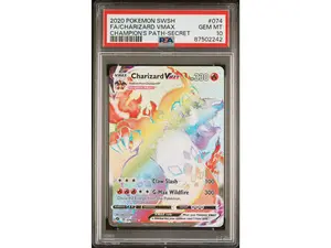 2020 Pokemon Sword and Shield Champion's Path Secret Rare Charizard Vmax #074 PSA 10