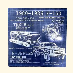 1980-1986 Bullnose Blueprint Poster 12x12in Matte Decoration No Frame