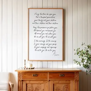 The Blessing Full Song Lyrics Unframed Poster - Minimalist Christian Home Decor - Modern Worship Music Wall Art - Scriptural Blessing Typography Print