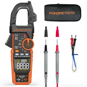 POROMETISTO CM06Pro Smart Clamp Meter, True-RMS 1000A AC/DC, Clamp-on Digital Multimeter with Inrush Current, VFD Mode, LoZ, NCV Non-Contact Voltage Tester, Measures Temp Capacitance Resistance Frequency Continuity Diode (with Case & Leads)