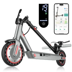 App-Enabled Electric Scooter with 19 MPH Top Speed 350W Motor 8.5" Solid Tires Dual Brakes 36V Battery Foldable Commuter E-Scooter for Adults Teens