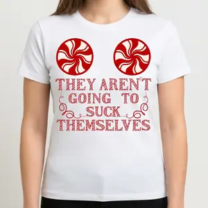 Naughty Adult Christmas Graphic Tee, Raunchy Inappropriate Humor Design, Comfortable Women's Fit, All‑Season Wear