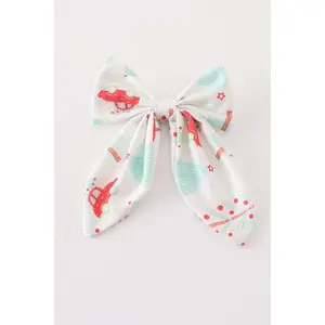 Christmas tree car print hair sailor bow