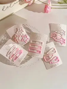15pcs Matte Sweet Hair Clips Set, Flat Hair Clips, Front Bangs Back Headpiece Bb Clamps, Daily and Casual Party Use, Stylish Hair Accessories, Super Cute Clips, Barrettes