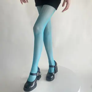 Ultra-Thin Blue‑Green Nylon Thigh‑High Pantyhose for Women — Sexy Velvet Lingerie Hosiery, Body Stockings