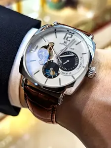 Vintage Mechanical Men's Watch, Elegant Skeleton Dial, Hollow Design, Alloy Case, Artificial Leather Strap, Business and Casual Wear