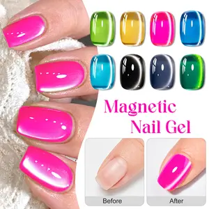 MTSSII 9pcs Crystal Cat Eye Gel Polish Set with Magnet Stick, Holographic Glitter Super Shine Soak Off LED Manicure Nail Polish, DIY Salon Gifts