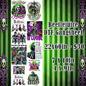 22x60 Beetlejuice Gang Sheet DTF Transfers