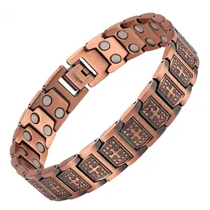 99.9%Pure Copper Magnetic Cross with 3500 Gauss Magnets Adjustable with an Adjuster included Hypoallergenic for Men Magnetic Field Therapy Jewelry for Wellness and Health Suitable for Gifting to Yourself Your Loved One and Father a Strong Bracelet