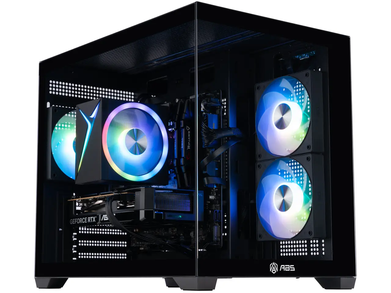 ABS Flux II Aqua Prebuilt Gaming PC - Windows 11 - Intel Core i7-14700F - GeForce RTX 5060 Ti 16GB - DLSS 4 - 32GB DDR4 - 1TB NVMe SSD