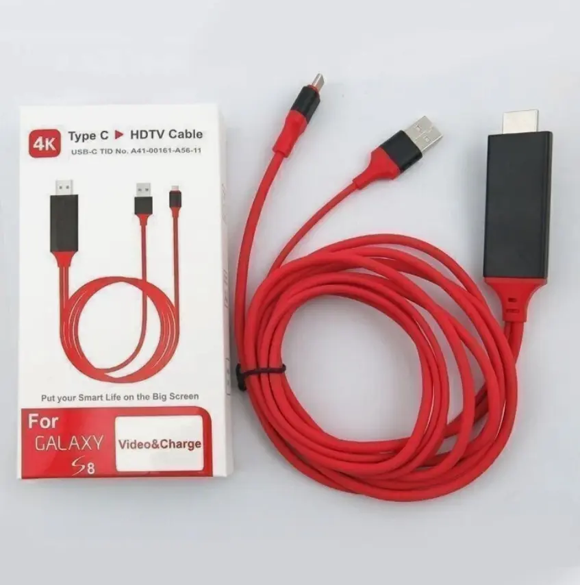 USB Type-C MHL to HDMI & USB-A HDTV Adapter Cable, High-Definition Screen Mirroring Converter, Compatible with Samsung Galaxy & Most Android Phones