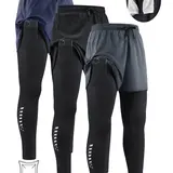 Men's  2-In-1  Quick Dry Breathable Elastic Running Pants with Elastic Waistband、 Phone Pocket & Towel Loop, Breathable Comfort Quick-Dry  Fabric for All Seasons,Perfect for Outdoor Running and Gym Workouts, Jogging Pants, Sports Running Pants