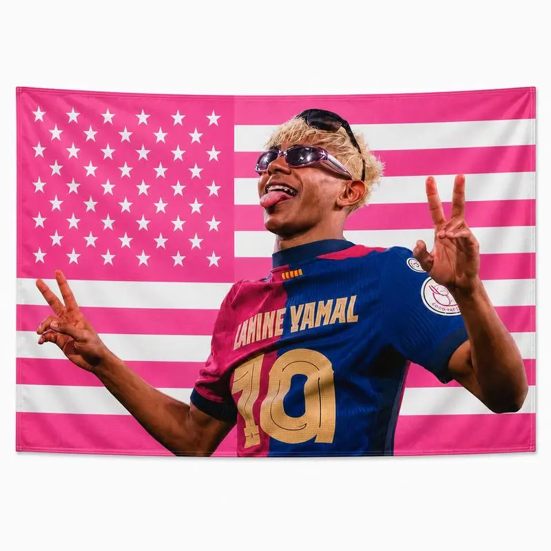 Lamine Yamal Flag Tapestry, Football Soccer Wall Hanging Banner, Player Poster Room Decor, Sports Fan Gift, Bedroom & Dorm Art