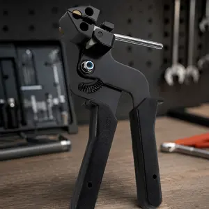 Heavy-Duty Stainless Steel Zip Tie Tensioning Tool Kit: Self-Locking Cable Tie Gun & Cutter for Industrial Use. Fast Design Ideal for Cables, Pipes, and Pipeline Projects. Includes Stainless Steel Band Tools & Complete Strapping Set.