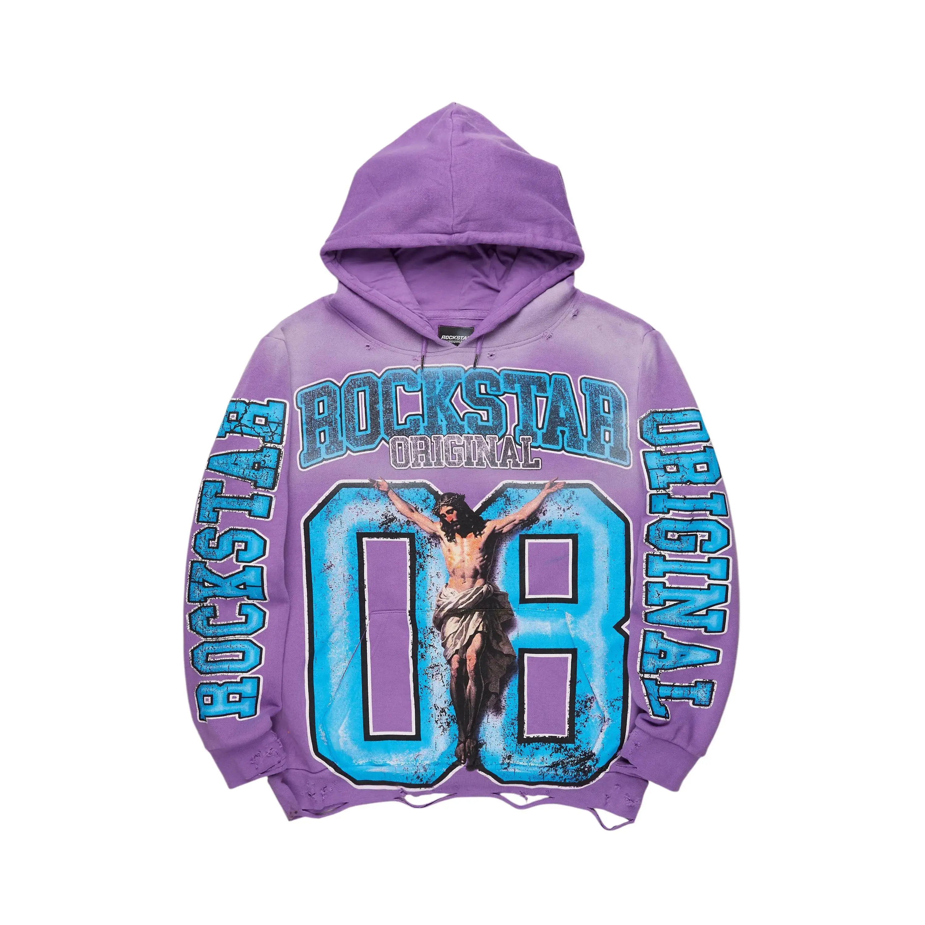 Fields Purple Distressed Graphic Hoodie