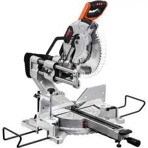 VEVOR Sliding Compound Miter Saw, 12-Inch Blade, 15 Amp Motor, 60-Tooth, Corded Double Bevel Sliding Miter Saw, LED Precision Alignment, Angle Adjustable, for Wood, Composite Decking, Laminates