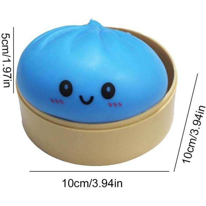 Dumpling Squishies Toy, Giant Glitter Dumpling, Easter Basket Stuffers, Colorful Dumplings Stress Balls Fidget Sensory Toy, Squeeze Dough Ball Stress Relief Hand Toys with Food Steamer, Anxiety Relief Products