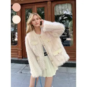 Women's Faux Fox Fur Coat, Elegant Loose-Fitting Fashion Jacket, Warm & Comfortable Fall Winter Outerwear, Stylish Women's Clothing