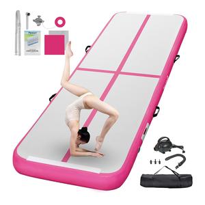 FBSPORT Inflatable Gymnastics Mat Training Mats 4/8 inches Thickness Air Tracks for Home Use/Training/Cheerleading/Yoga/Water with Pump TikTokShopHolidayHaul
