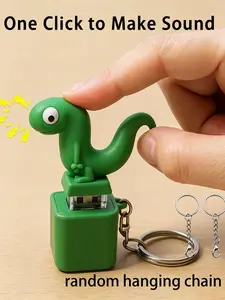 Bag Charm Cartoon Lizard Glows And Sounds To Unzip Keychain Press To Trigger Lights And Sound Effects Interesting Button Pendant Soft, Cute And Childlike Niche Style For Bag Key Earphone Box Unpack Funny Gifts Sensory Fidget Keychain