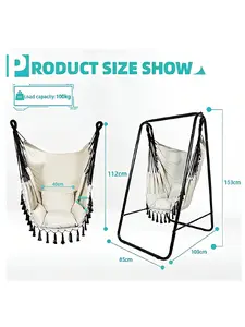 A hammock chair frame, including a hanging swing chair, weather-resistant and space-saving support structure. The entire frame is wrapped in cotton fabric. Suitable for indoor and outdoor gardens.