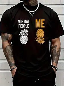 100% Cotton Upside Down Pineapple Swinger Lifestyle T-Shirt Women's Men's Graphic Tee Crew Neck summer vacation Tops
