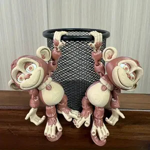 2pcs Vibrant 3D Printed Monkey Statue, Suitable for Gifts, Home Decor Dolls and Figurines, Office Desk Ornaments, Party Favors, Ideal Gift for Birthdays, Holidays, Christmas, Halloween, Festive Decoration, Perfect for Christmas