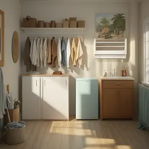 JJS Floating Book Shelf Coat Rack, Wall Mounted Storage Shelves with Coat Hooks Key Holder for Entryway Hallway Bathroom Living Room Bedroom, Rustic Brown | pegboard | White Decor