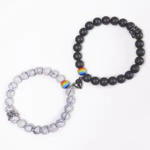 Crown love magnetic beads bracelet, mutual attraction couple bracelet gift, suitable for men and women holiday gifts couple bracelets