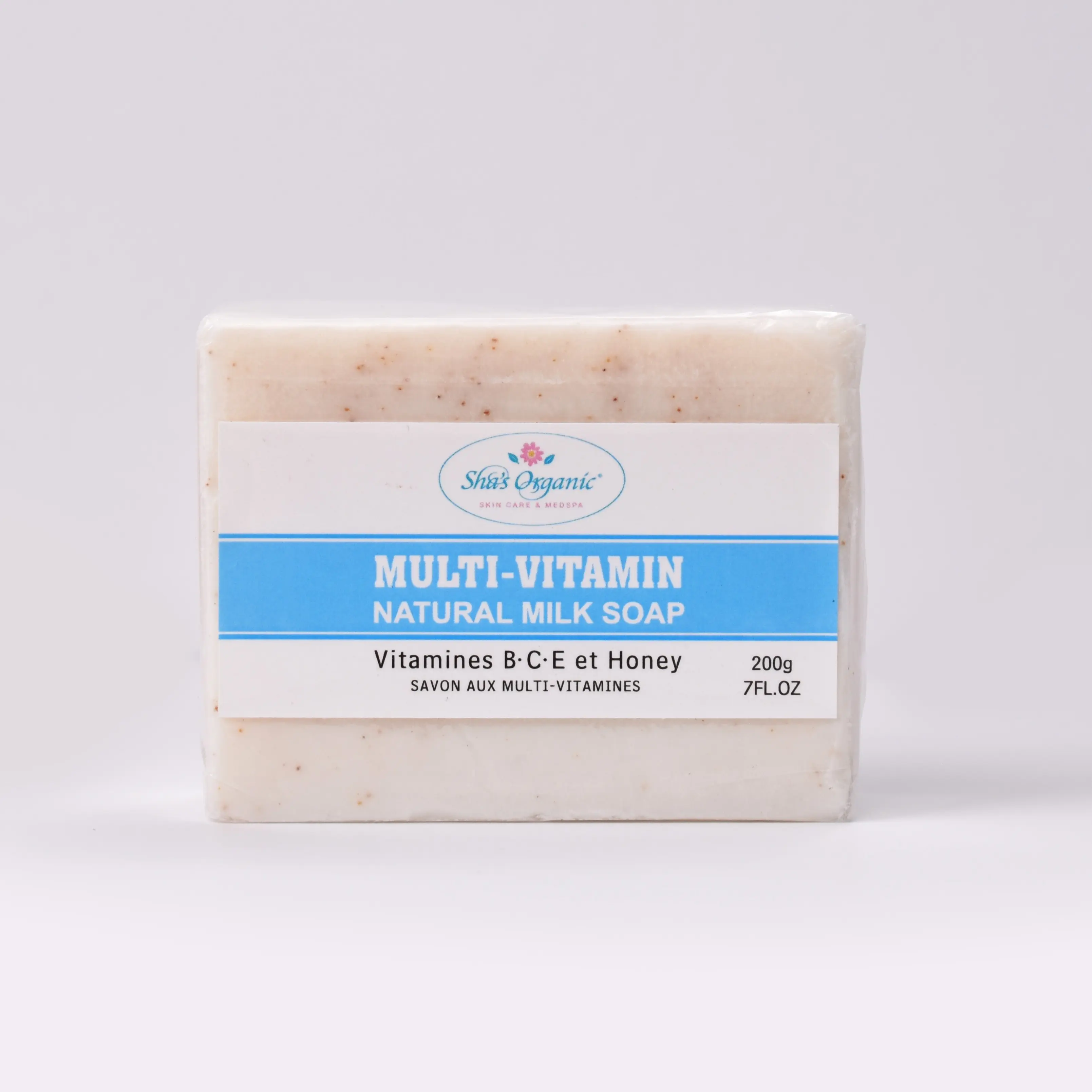 Sha's Organic Skincare Multi-Vitamin Correctional Natural Soap - 200g US Body Wash, Sudsy At-Home Spa Cleanser with Coconut, Shea Butter & Olive Oil, Hydrating Brightening Elasticity-Boosting Moisturizer for Radiant Skin