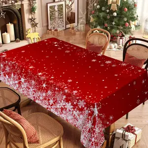 Christmas Tablecloth Snowflake Background, Indoor Outdoor Decor, Holiday Kitchen Dining Decoration, Perfect for Christmas Thanksgiving Weddings Parties, Party Decoration Supplies