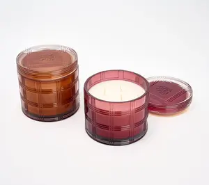HomeWorx by Slatkin + Co. S/2 14oz Clarendon Glass Candles