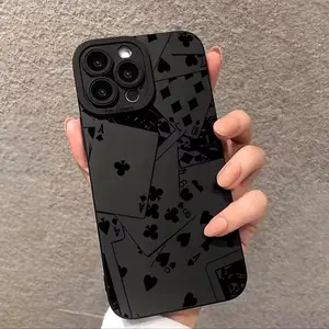 Playing Card Pattern Phone Case, 1 Count Soft TPU Anti-fall Cellphone Protective Case, Shockproof Mobile Phone Cover for iPhone 11 12 13 14 15 Pro Max