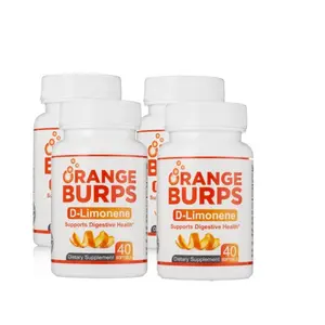 Orange Burps D-Limonene Softgels (4-Pack Best Value) - Natural Heartburn & Acid Reflux Relief - Digestive Supplement - Non-GMO, Made in USA