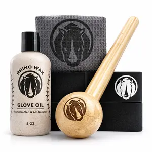 Rhino Wax Baseball Glove Break-in Kit with Mallet, Oil, and Wrap