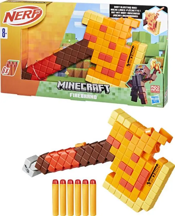 Nerf - Minecraft Firebrand Dart Blasting Axe  [COLLECTIBLES] Shooter