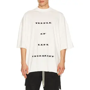 DRKSHDW by Rick Owens Temple of Love Owenscorp Graphic Tommy T in Milk & Black