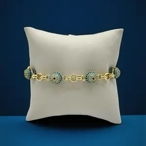 B38 Beautiful Eye Bracelet - Gold Plated 14k