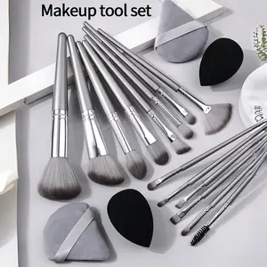 14pcs Makeup Brush Set, Includes Powder, Blush, Foundation, Eyeshadow, Blending, Contour Brushes, Portable Soft Tools & More, Soft Cosmetic Brushes