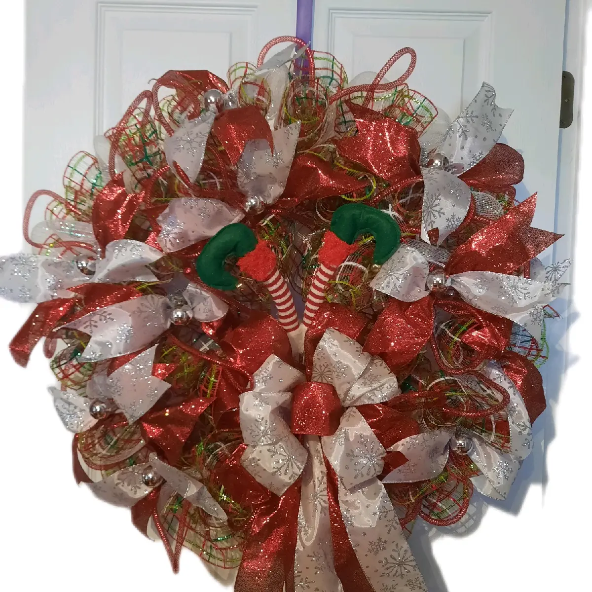 Christmas Mesh wreath Decor Light Door Room #wreaths